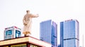 CHENGDU, CHINA - May 16, 2015 - Statue of Chairman Mao Zedong on Tianfu Square, Chengdu, Sichuan Province, China Royalty Free Stock Photo