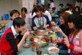 Chengdu, China: People Eating Chafing Dish Lunch Royalty Free Stock Photo