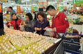 Chengdu, China: Shoppers at Walmart Supermarket Royalty Free Stock Photo