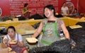 Chengdu, China: Smiling Woman at Food Festival