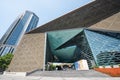 Chengdu museum bulding facade against blue sky