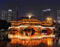 Chengdu, Sichuan, China at Anshun Bridge. Royalty Free Stock Photo