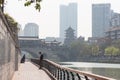 Man watching his smartphone in Chengdu