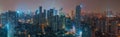 Chengdu skyline panorama aerial view at night Royalty Free Stock Photo