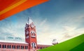 CHENNAI CENTRAL INDIA WITH INDIA FLAG FLYING