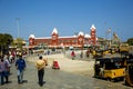 CHENNAI CENTRAL RAILWAY STATION, CHENNAI, TAMIL NADU, INDIA 20 FEBRUARY 2020 Crowded square in front of the Central RAILWAY STATIO