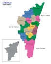 Chennai city map vector illustration