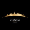 Chennai India city silhouette black background