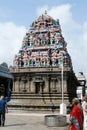 CHENNAI, INDIA - DEC 25, 2019 - .Gopuram sculptures as entrance to Kapaleshwara