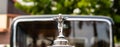 Chennai, India, December 18th 2022: Close up of The Spirit of Ecstasy. Rolls Royce remains a symbol of a luxurious car., Rolls- Royalty Free Stock Photo