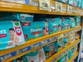 Chennai, India - February 10th 2022: Baby Care Pamper and Diapers Products buy one get one offer on Walmart Shop. Baby Pamper and