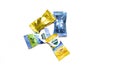 Chennai, India-May 01 2020: Group of Vicks Cough Drops Honey, Menthol and Ginger Flavor 2g Candy Pack