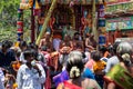 Chennai, Tamil Nadu, India - March 21, 2024: Annual Car festival and procession around the Kapaleeshwarar Temple, Mylapore,