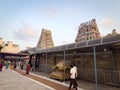 Chennai, Tamil Nadu, India - March 21, 2024: Complex around the Kapaleeshwarar Temple, Mylapore, Chennai, India during Mylapore