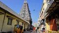 Chennai,Tamilnadu,India-December 29 2022: Beautiful view of entrance of ancient Kapaleeshwarar Temple