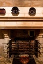 CHENONCEAU, FRANCE - CIRCA JUNE 2014: Closeup fireplace in Chateau de Chenonceau