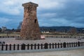 Cheomseongdae ancient astronomical observatory during winter evening at Gyeongju , South Korea : 10 February 2023 Royalty Free Stock Photo