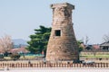 Cheomseongdae observatory at spring in Gyeongju, Korea Royalty Free Stock Photo