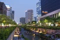 Cheonggyecheon stream in seoul south korea