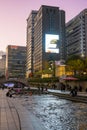 Cheonggyecheon stream downtown Seoul eveningtime