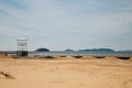 Cheongpodae beach and lifeguard tower in Taean, Korea Royalty Free Stock Photo