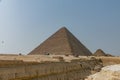 Cheops, Kefren, Micerino pyramids of Giza. Egypt Royalty Free Stock Photo