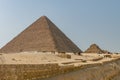 Cheops, Kefren, Micerino pyramids of Giza. Egypt Royalty Free Stock Photo