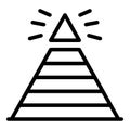 Cheops pyramid icon outline vector. Ancient cairo