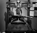 CHEPSTOW - SEP 2019: Printing press at Chepstow Museum, black an