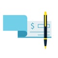 Cheque book and pen icon Royalty Free Stock Photo