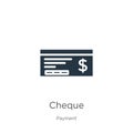 Cheque icon vector. Trendy flat cheque icon from payment collection isolated on white background. Vector illustration can be used Royalty Free Stock Photo