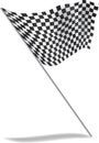 Chequered flag flying with shadow. Royalty Free Stock Photo
