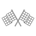 Chequered flags icon, outline style Royalty Free Stock Photo