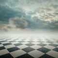 Chequered floor landscape Royalty Free Stock Photo