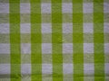 chequered green and white tablecloth fabric texture background Royalty Free Stock Photo