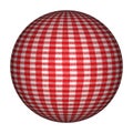 Chequered red fabric sphere white background Royalty Free Stock Photo