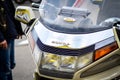 Close-up headlight of Honda Gold Wing bike