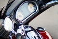 Close-up of the Indian motorcycle dashboard