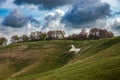 The Cherhill white horse chalk figure Royalty Free Stock Photo