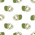 Cherimoya. Exotic fruit. Vector seamless