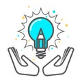 Cherish a creative idea - light bulb icon, invention
