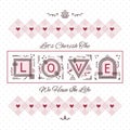 Cherish The Love card with geometrical design on dotted background Royalty Free Stock Photo