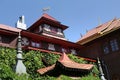 Cherkasy, Ukraine - August 15, 2021: White Lotus shrine, the largest Buddhist temple in Ukraine, founded in 1988 by Vladimir