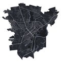 Chernihiv vector map. Detailed black map of Chernihiv city poster with roads. Cityscape urban vector