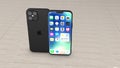 Chernivtsi, Ukraine - July 14, 2020: 3d render of front and back view of iphone 12.