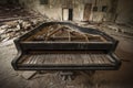 Chernobyl - Close-up Of An Old Piano In An Auditorium