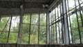 The azure indoor pool in the abandoned city of Pripyat, which suffered from the Chernobyl disaster in 1986 year