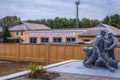 Chernobyl firemen monument in Chernobyl town, Ukraine