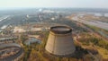 Chernobyl nuclear power plant, Ukrine. Aerial view