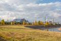 Chernobyl Nuclear Reactor and New Sarcophagus. Royalty Free Stock Photo